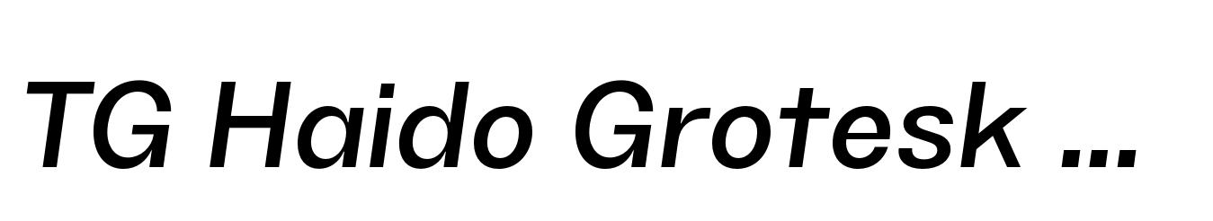 TG Haido Grotesk Semibold Italic